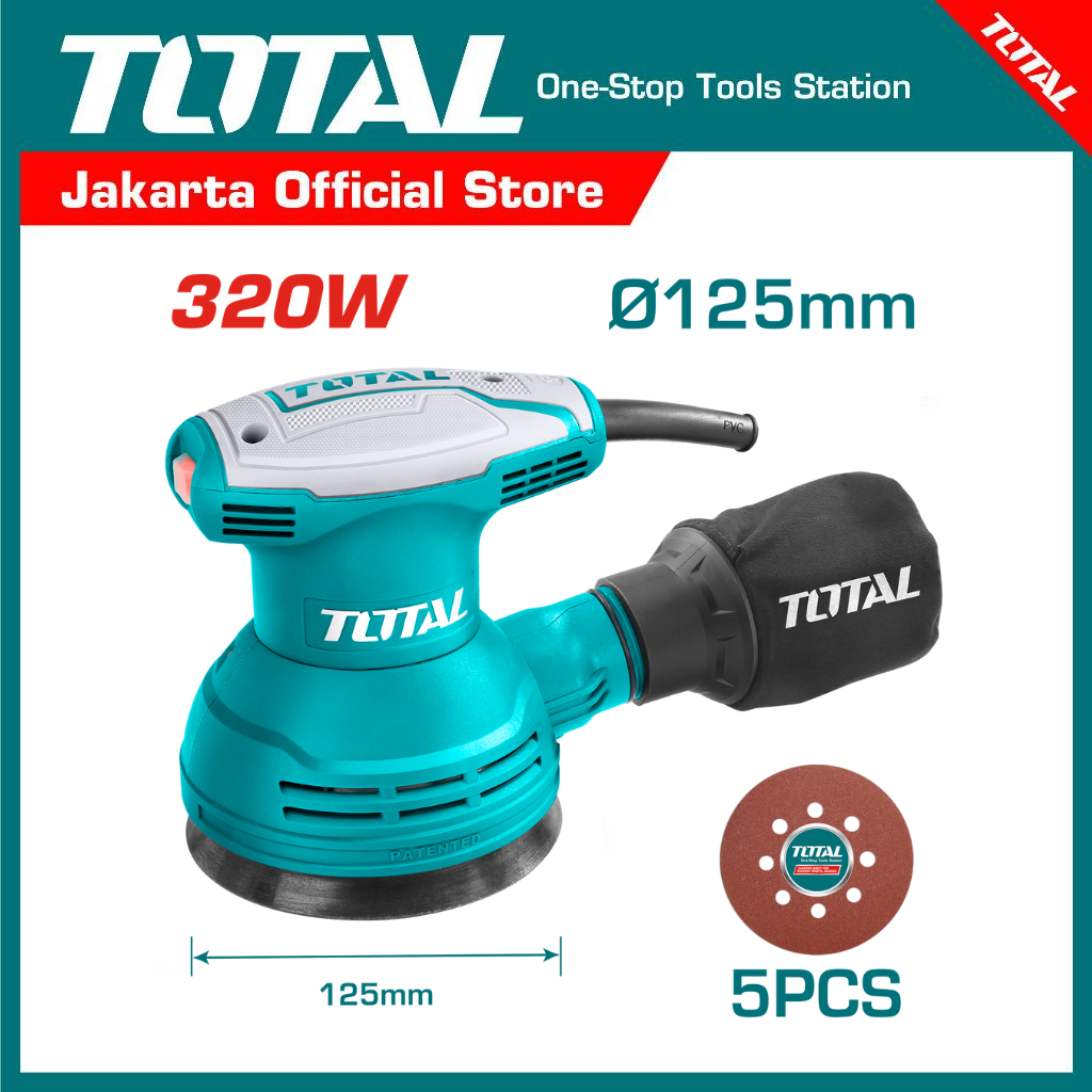 TOTAL Rotary sander TF2031256 - Mesin amplas bulat 320W