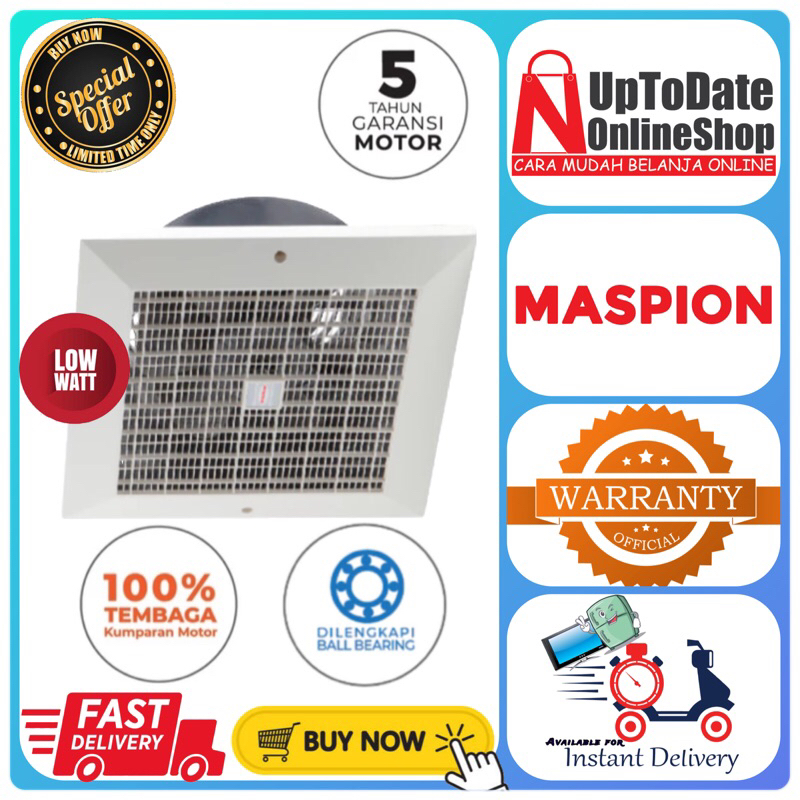 EXHAUST MASPION CEF-20 CEF20 EKSOS PLAFON 8 INCH STRONG EXHAUST LOW WATT MASPION
