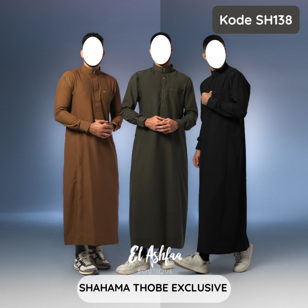 Jubah Saudi | Gamis Pria | Shahama Kombinasi Warna Manset SH138 - Pusat Grosir Alnoor