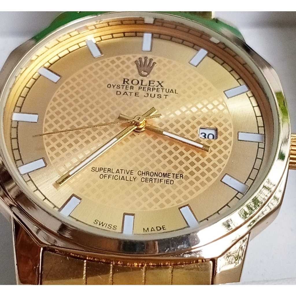COD / Jam Tangan ROLEX Pria Rantai GOLD / Jam Tangan Cowok ELEGAN Mewah FULL SET