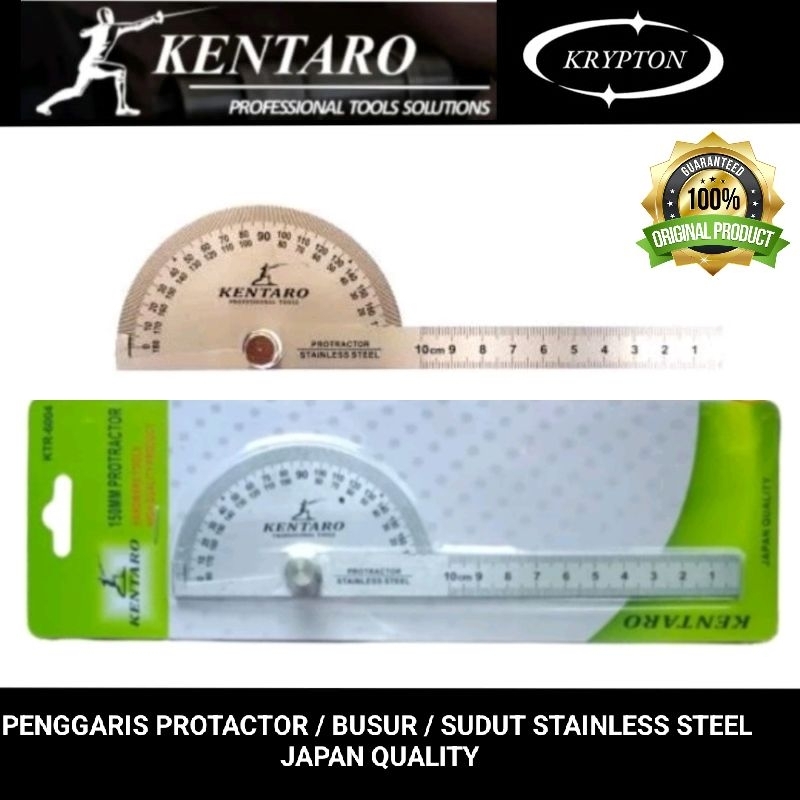 

Kentaro penggaris protactor / busur derajat / alat ukur sudut stainlesteel japan quality