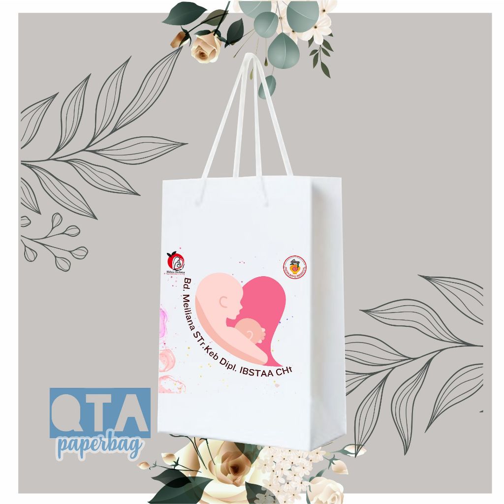 

paperbag putih custom murah 20*8*30