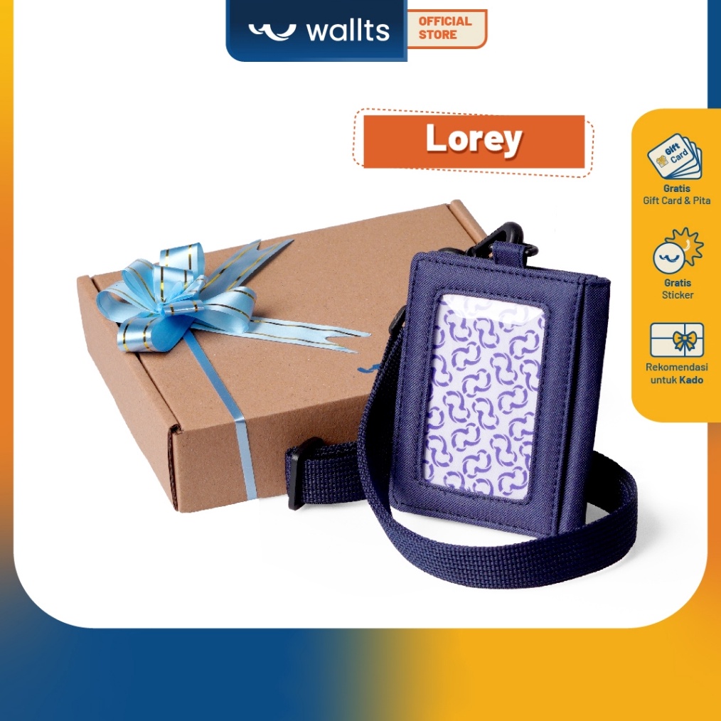 

Wallts Lorey Navy Lanyard Name Tag Id Card Pria Wanita c I1L6