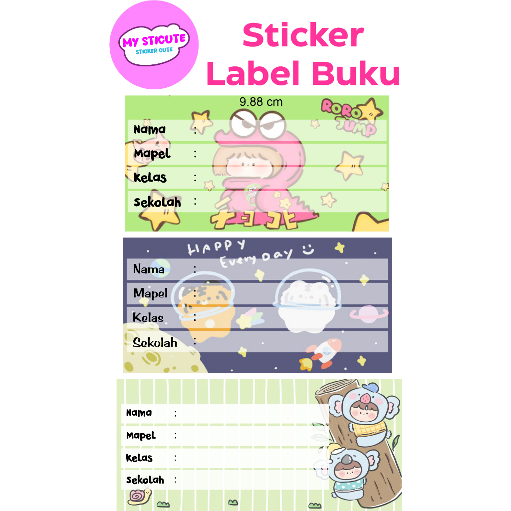 

(Isi 12pcs)My StiCute Sticker Label Buku Lucu