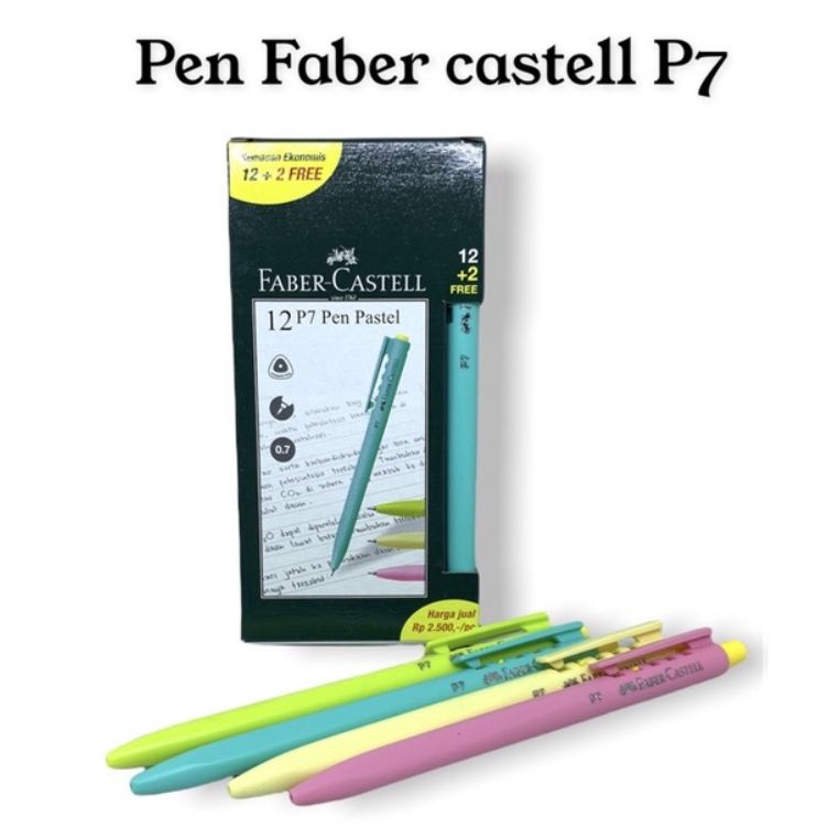 

Faber Castell Pulpen P7 Ballpoint P7 Pastel 7 mm black Ink 1 pack Isi 12 pcs w A2T2