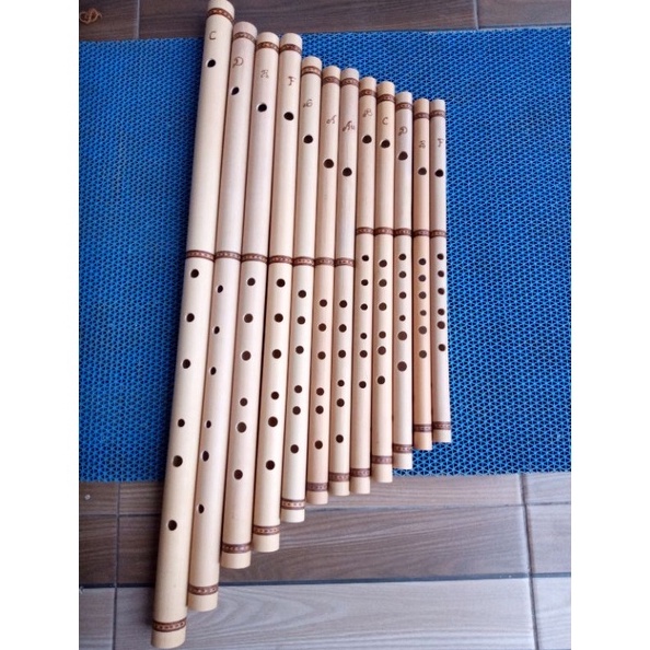 KODE V66W Suling Dangdut Suling Bambu 1Set Isi 12 Biji