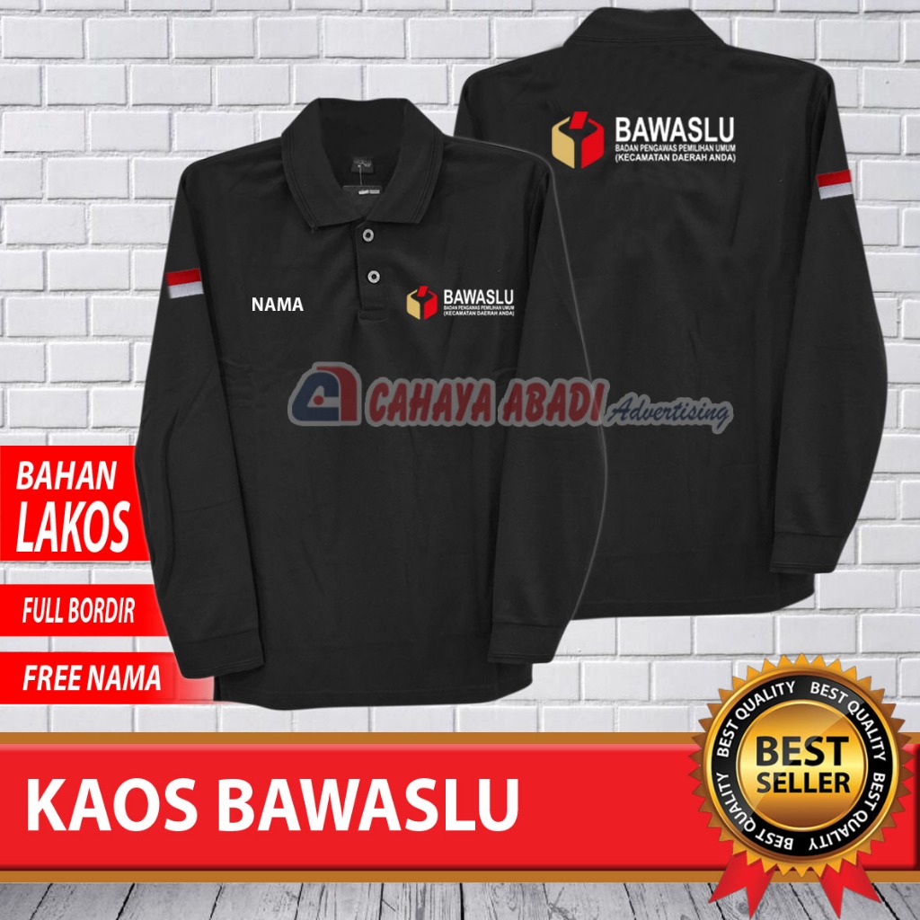 Kaos Polo BAWASLU Kaos Kerah BAWASLU Lengan Panjang