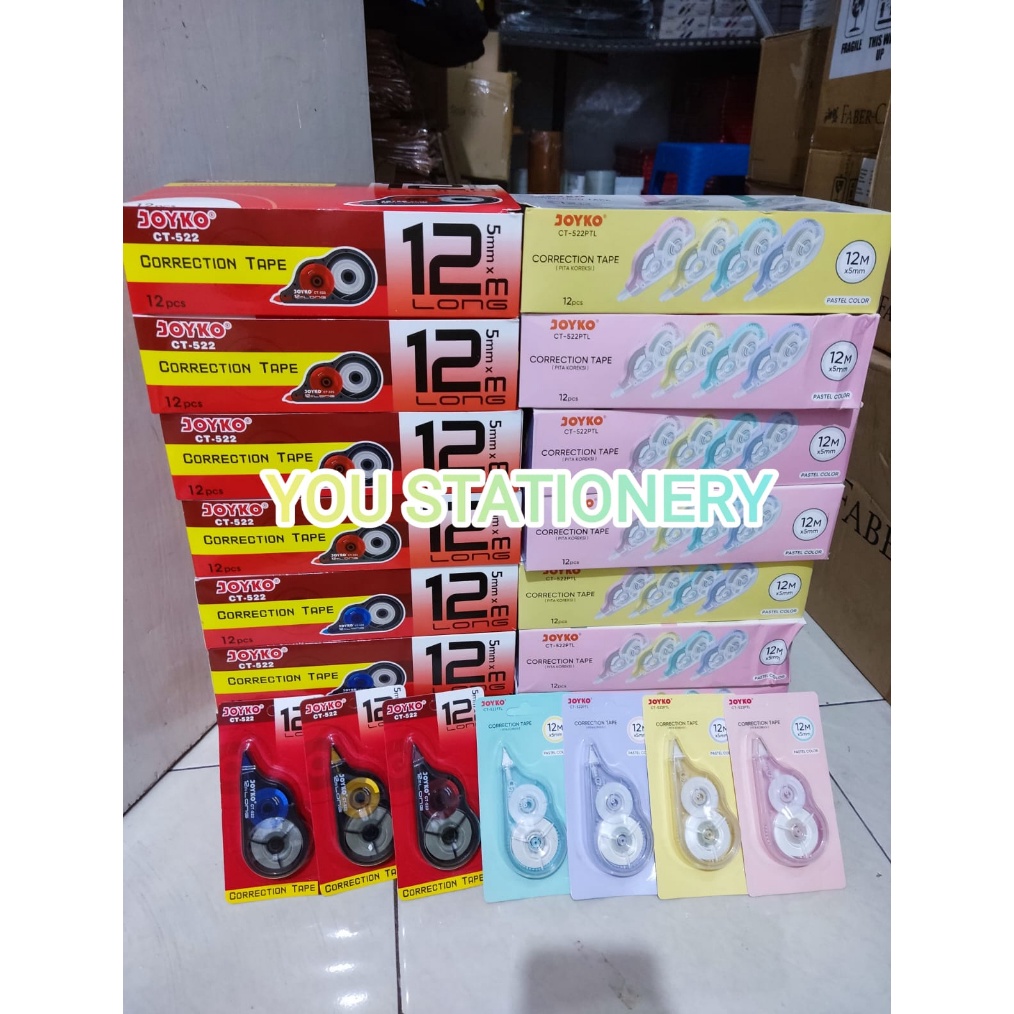 

Joyko Correction Tape 12M Tipex Kertas Joyko CT 522 1 BOX 12 PCS t D2E2