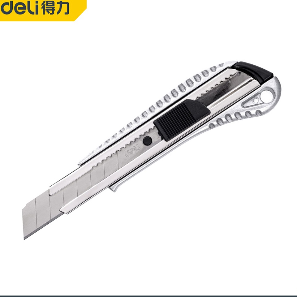 

Deli Alluminium Alloy Utility Knife Cutter Alumunium 18mm Pisau SK2 EDL4255Alat Perkakas c O8P4