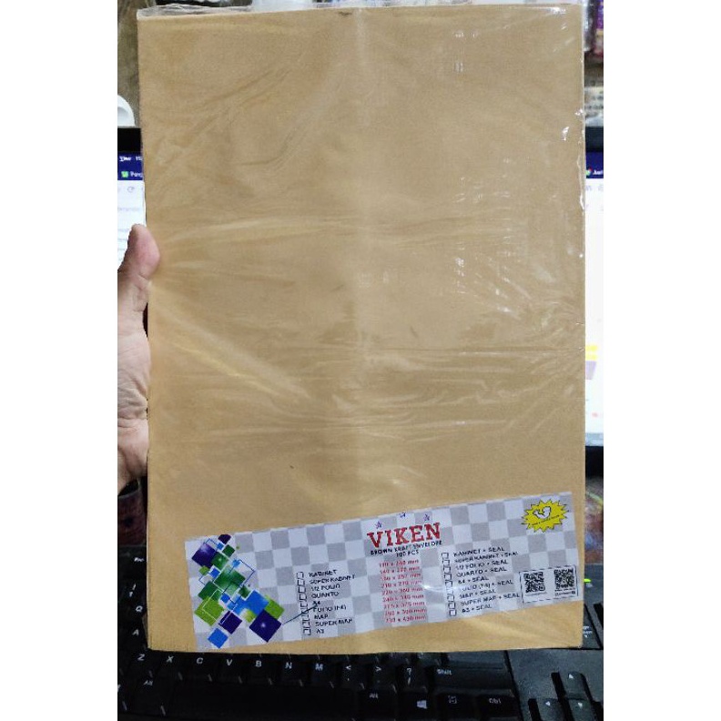 

Amplop Coklat polos Ukuran Folio isi 1pcs g Q3S7