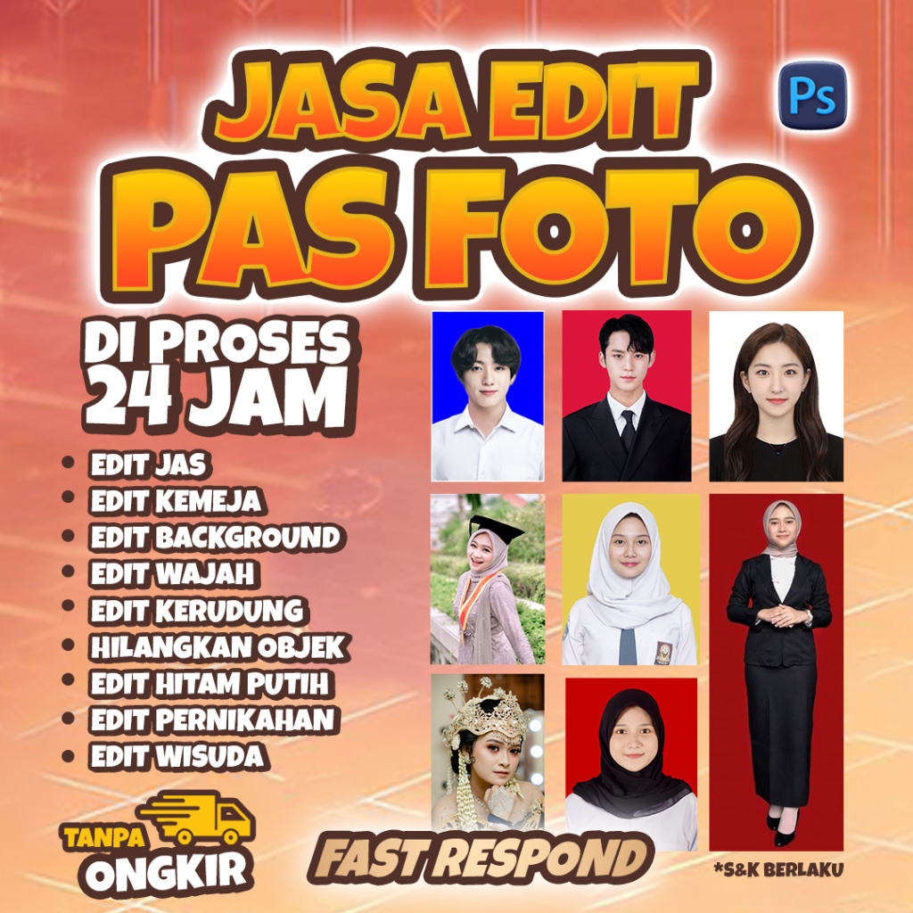 Edit foto / Edit Pas Foto / Edit Background / Edit Baju Jas / Album Foto / Edit Jilbab / Edit foto b
