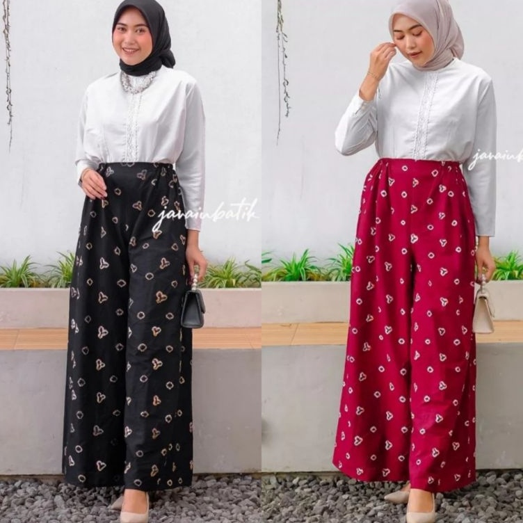 KODE Q5X CELANA KULOT BATIK MOTIF JUMPUTAN SHIBORI OOTD MOTIF TERBARU