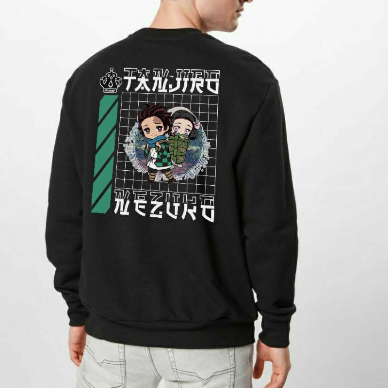 Sweater Sweatshirt Crewneck Panjang Sablon Printing Anime Kimetsu No Yaiba Unisex