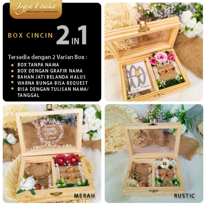 Box Cincin 2 in 1 / Kotak Cincin Lamaran Pernikahan