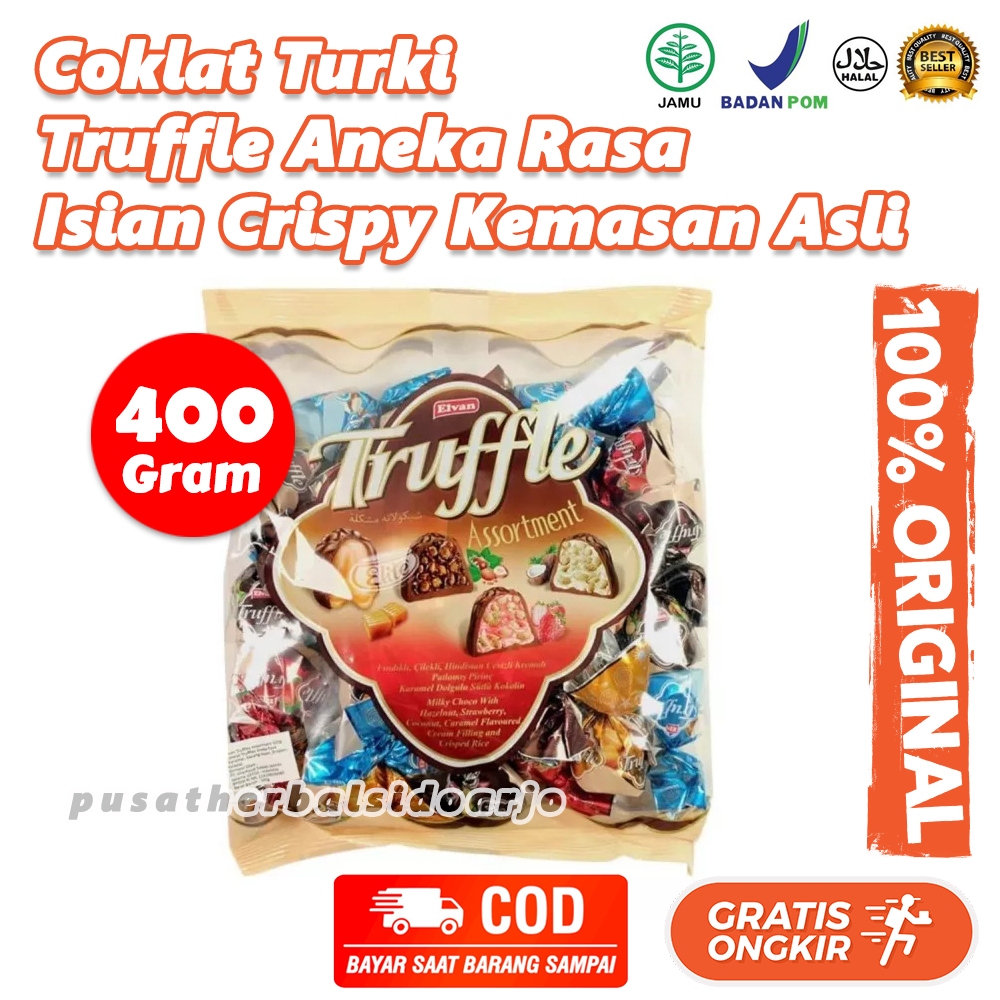 

Elvan Truffle Coklat 400gr Truffle 400 Gram Coklat Arab Import Turki Turkey Original Chocolate Truffle 1KG Elvan Çikolatalı Trüf