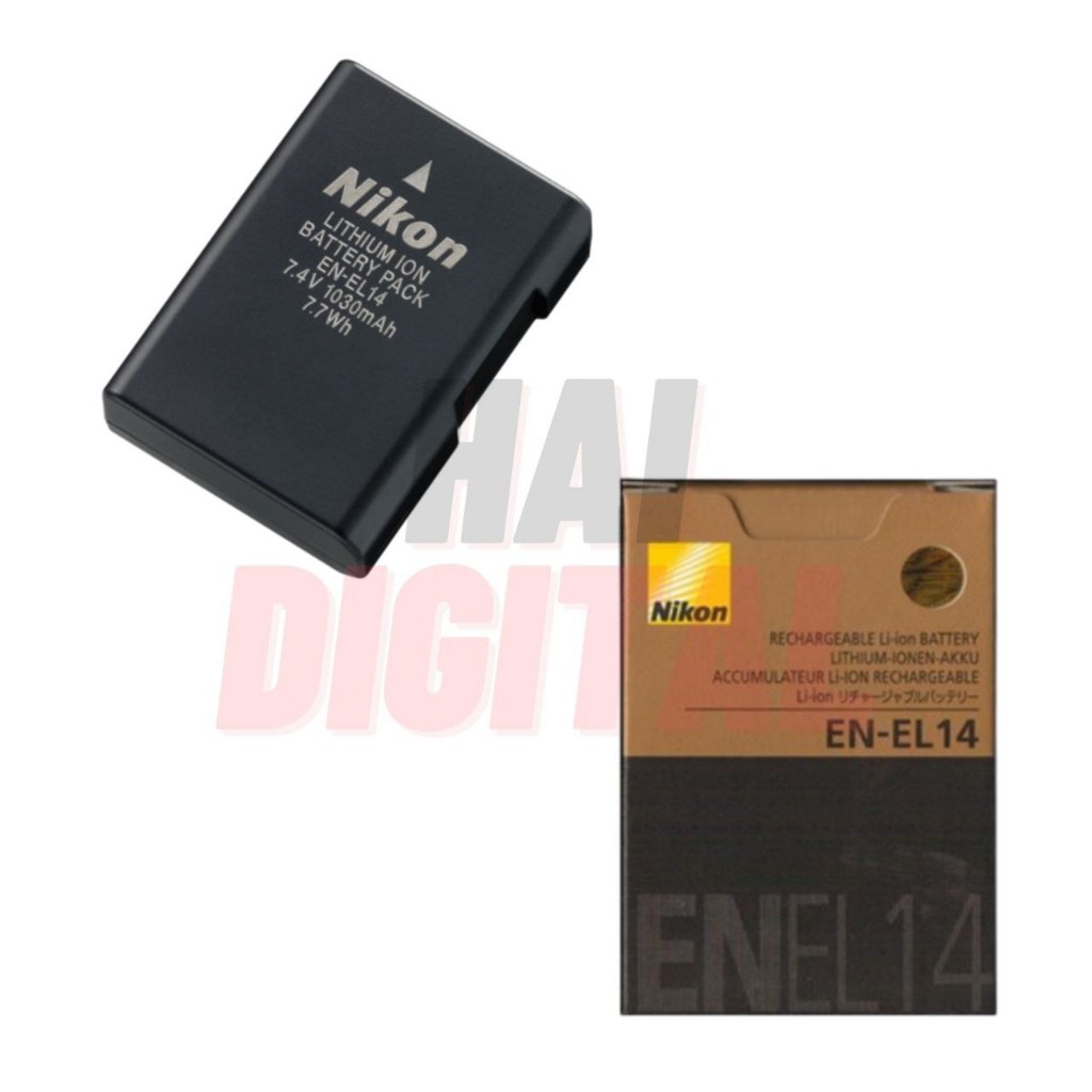 BATERAI NIKON EN-EL14 ENEL14 EN-EL14A / FOR CHARGER MH-24 KAMERA D3100 D3200 D5100 D5200 1500 MAH &
