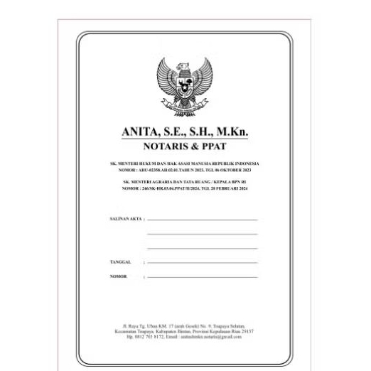

Cover Akta Notaris dan PPAT Karton Putih 310