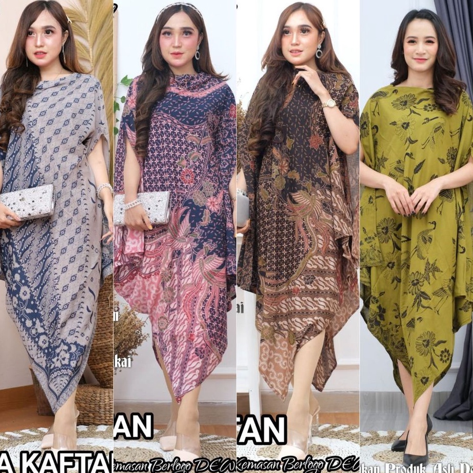 KODE L34R Kaftan Batik Neena By Dewo  Dress Batik Solo  Baju kondangan wanita kaftan batik paris