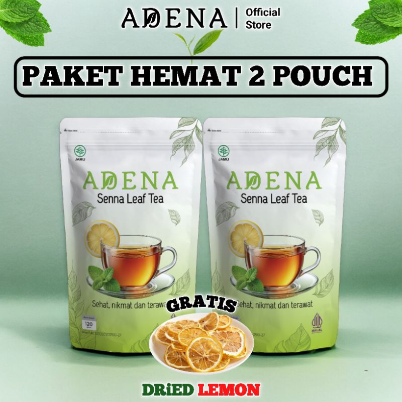

PROMO 2 PCS ADENA Sena Leaf TEA Detox Slimming Tea Penurun Berat BADAN Pelancar BAB Free Dried Lemon