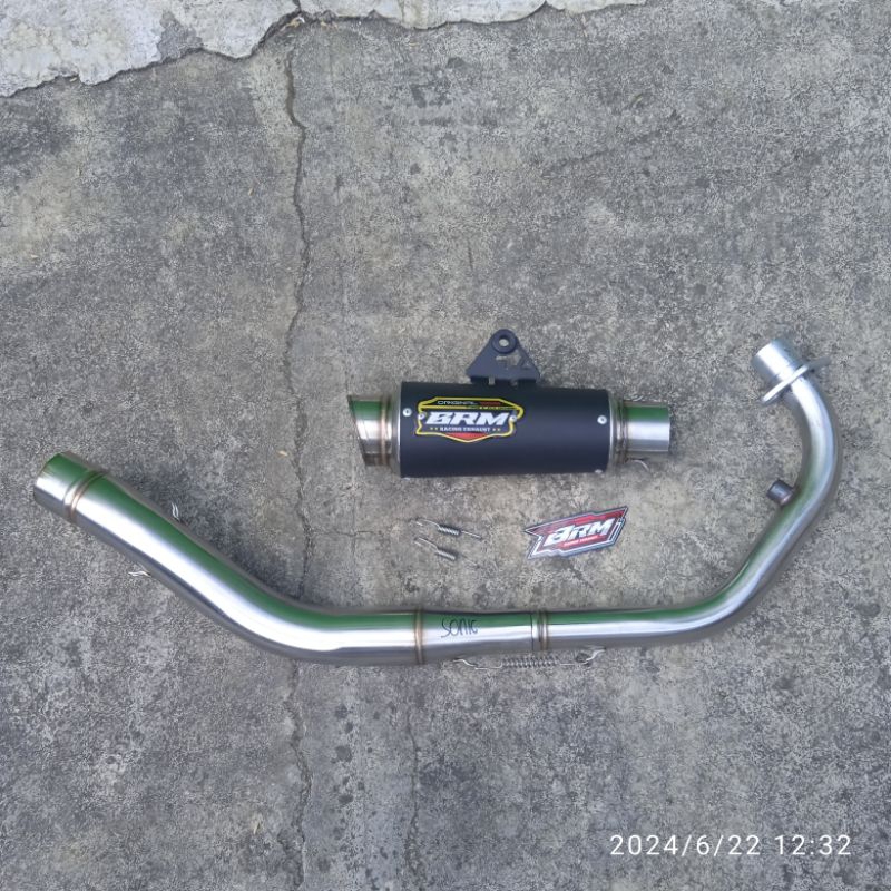 PROMO KNALPOT BRM GEN 2 PRO BLACK INLET 50MM KNALPOT RACING SONIC 150 LEHER ROLL BENDING SONIC CBR N