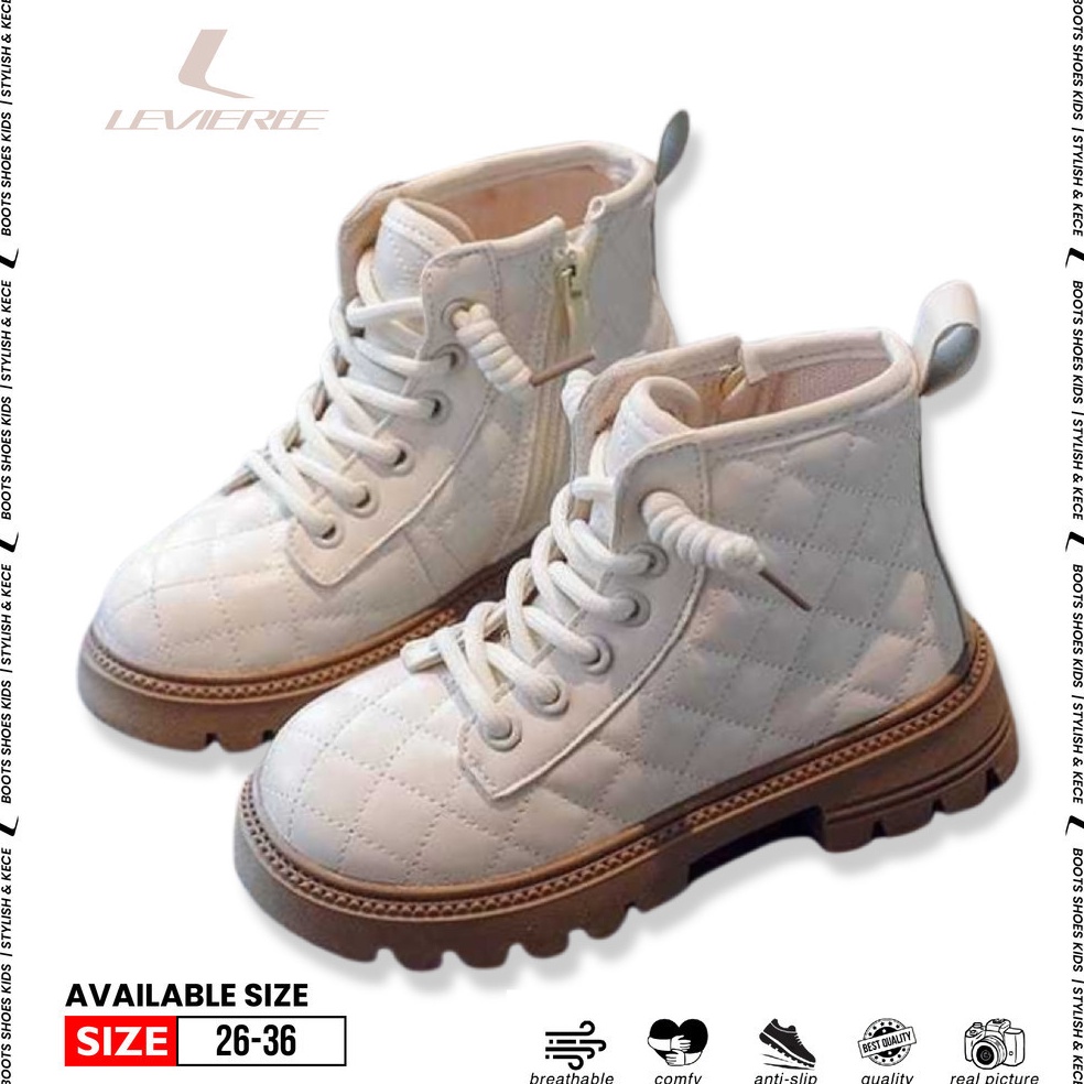 KODE G8B8 LVR FREE BOX SIZE 2636 Sepatu Boots Anak Perempuan Casual Elegant Kekinian LV596