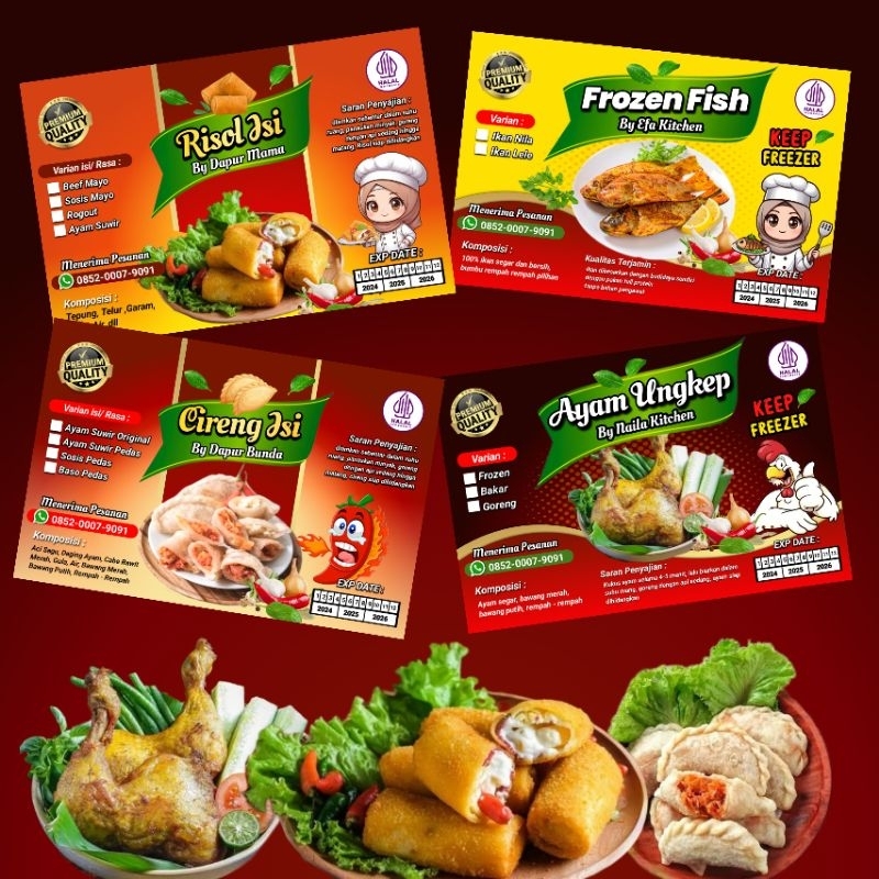 

( minimal order 100 pcs ) Stiker Frozen Food Stiker Cireng Stiker Risol Stiker Ayam Ungkep Stiker Ayam Bakar Stiker ikan frozen Stiker ikan bumbu kuning