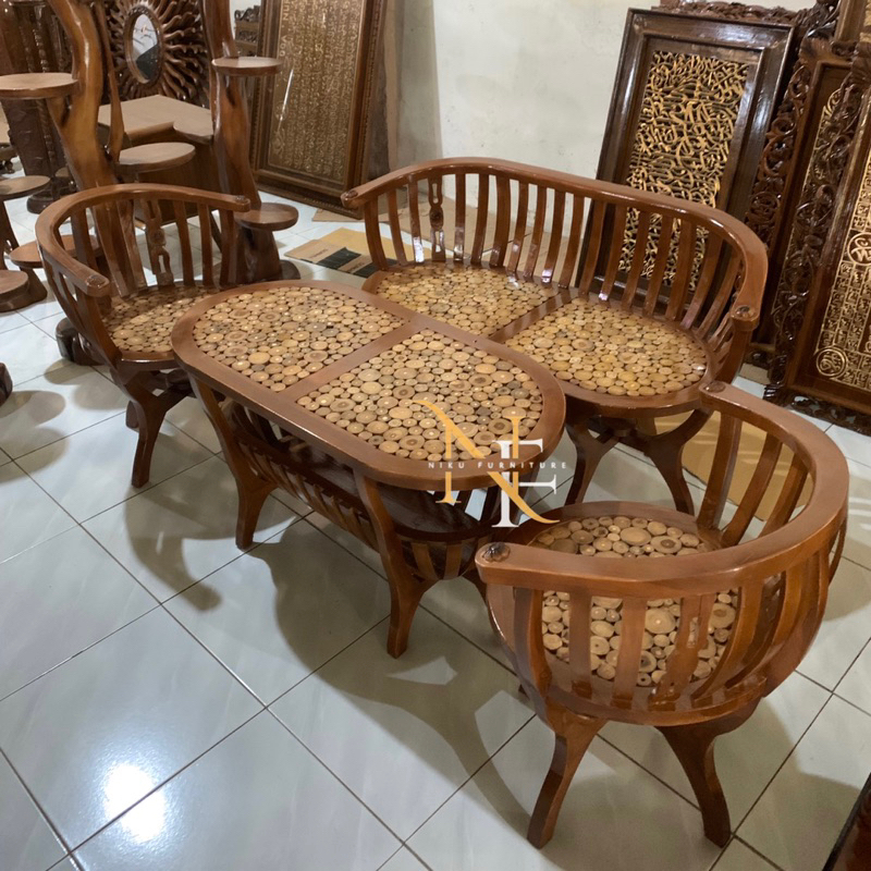 kursi teras set kursi teras coin set kursi teras minimalis set kursi teras retro kayu jati