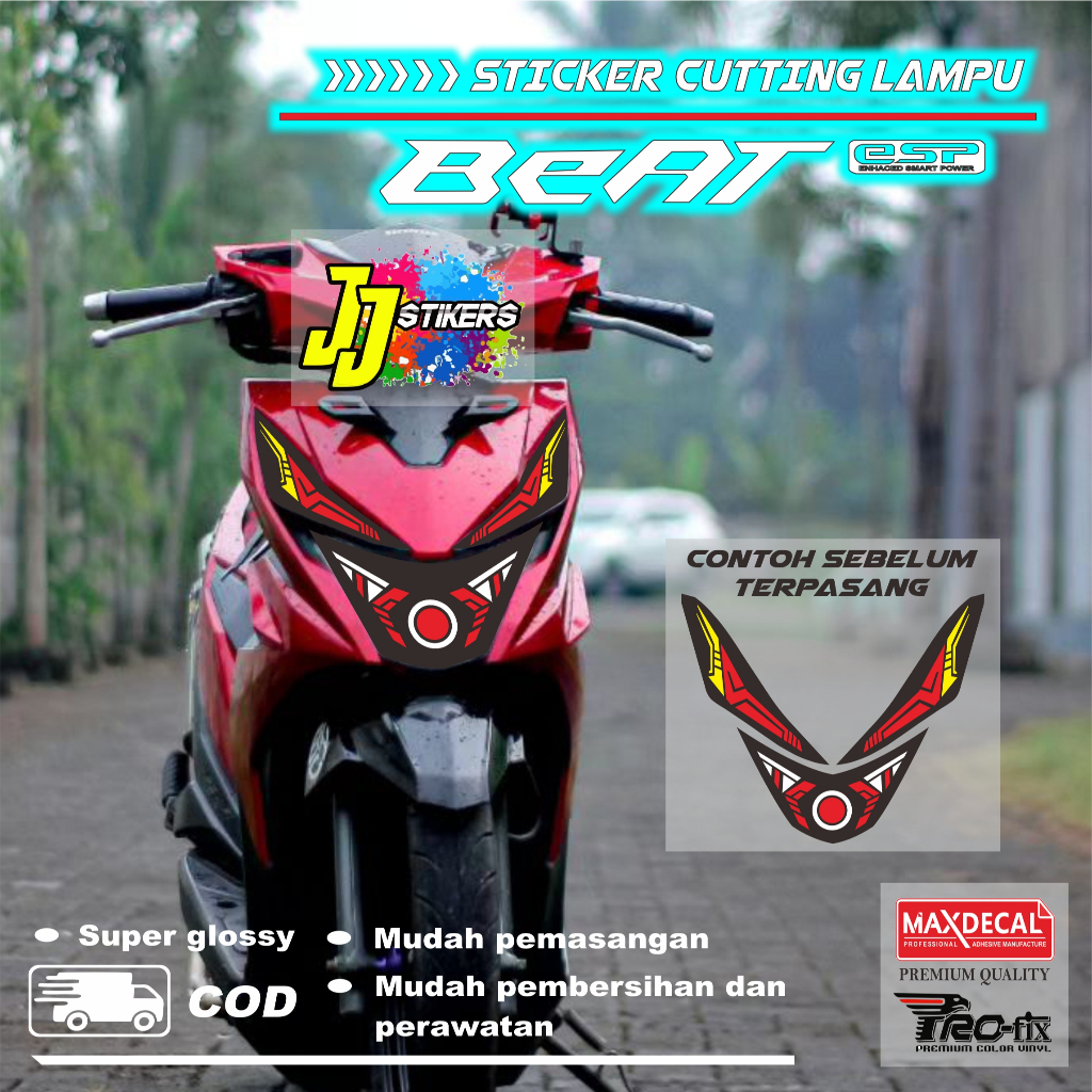 Stiker Lampu Beat 2016-2019/Sticker Variasi Cutting Lampu