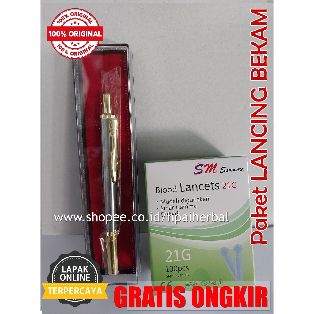 Pena Bekam Stainles SAHI Bonus Jarum Bekam Sammora 100 pcs