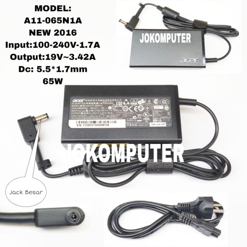 Adaptor Charger Acer Aspire E14 E5-475 E5-475G E5-476 E5-476G ORIGINAL