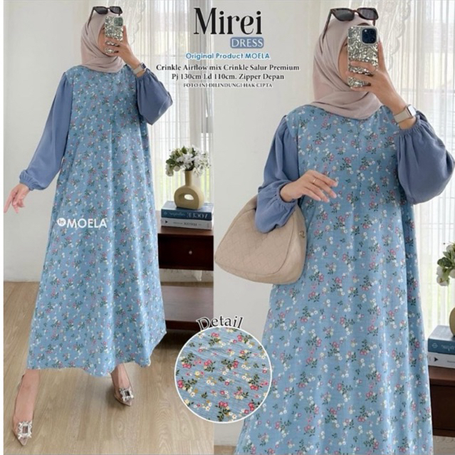 MIREI DRESS MOELA / GAMIS MOTIF MURAH BAHAN KATUN RAYON