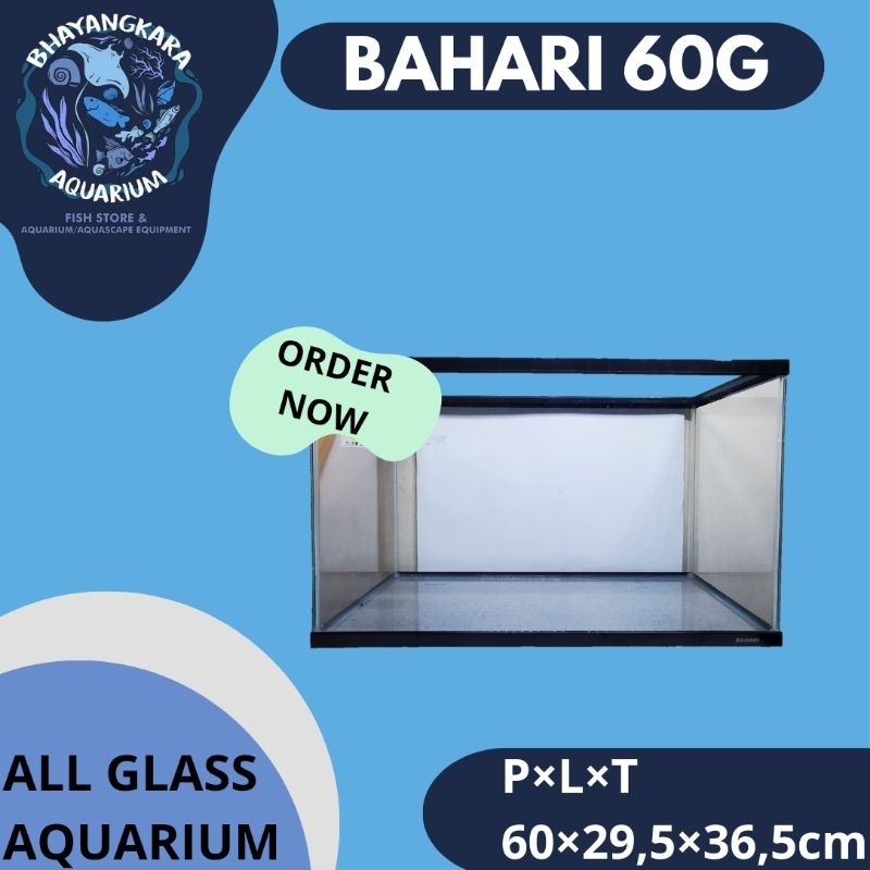 AQUARIUM BAHARI-(60G Black)-L-M-S (sudah termasuk packing kayu)
