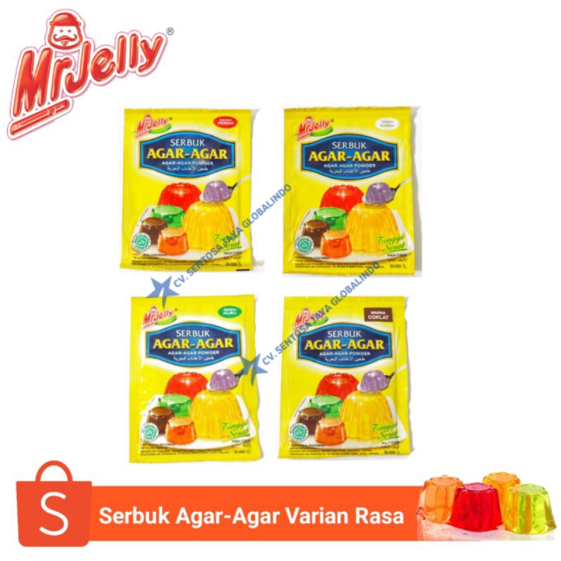 

Mr Jelly Agar Agar Powder 4 Varian Warna 7G