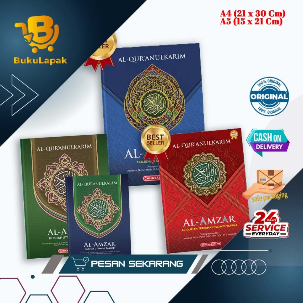 Al Quran Al-Amzar Terjemah Non Terjemah Tajwid Non Tajwid A5 A4 Qpp - Cahaya Quran