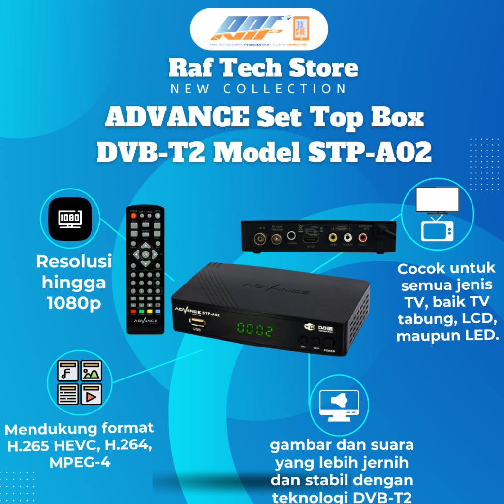 ADVANCE Set Top Box DVB-T2 Model STP-A02 Penerima Siaran Tv Digital - Set Top Box Advance - set top 