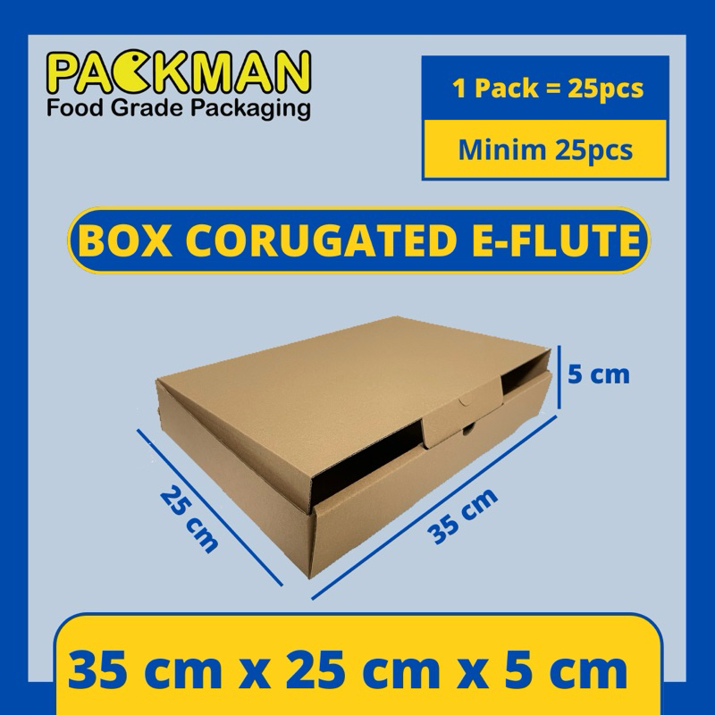 

KARDUS 35x25x5 cm / BOX KARTON CORUGATED DIECUT E-FLUTE / KARDUS PACKING ONLINE