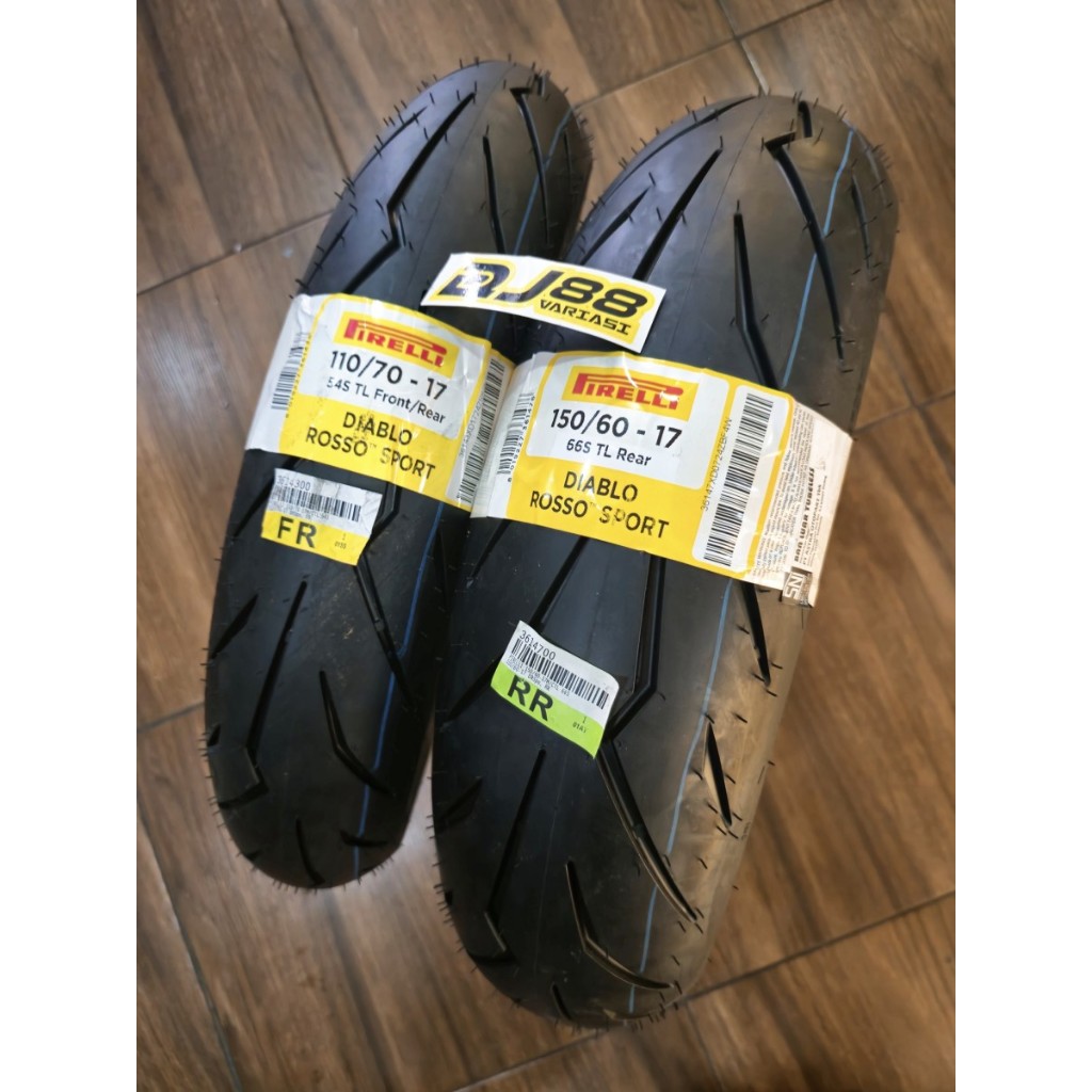 Ban pirelli 110/70-17 dan 150/60-17 diablo rosso sport set depan belakang r15 cbr150 mt15 cb150