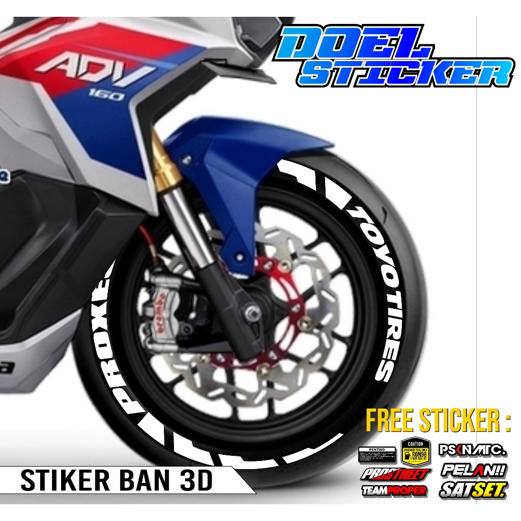 Tire Bomb / Sticker Ban Motor 3D / Font Ban Aksesoris Motor Toyo Tires Doel 003