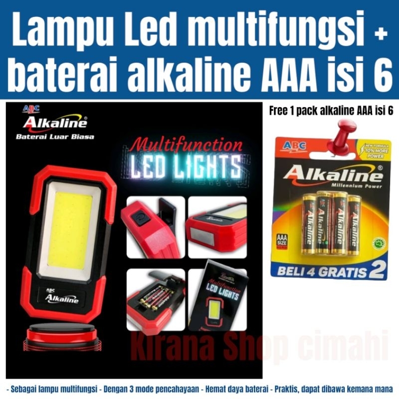 LAMPU LED MULTIFUNGSI + BATERAI AAA ALKALINE