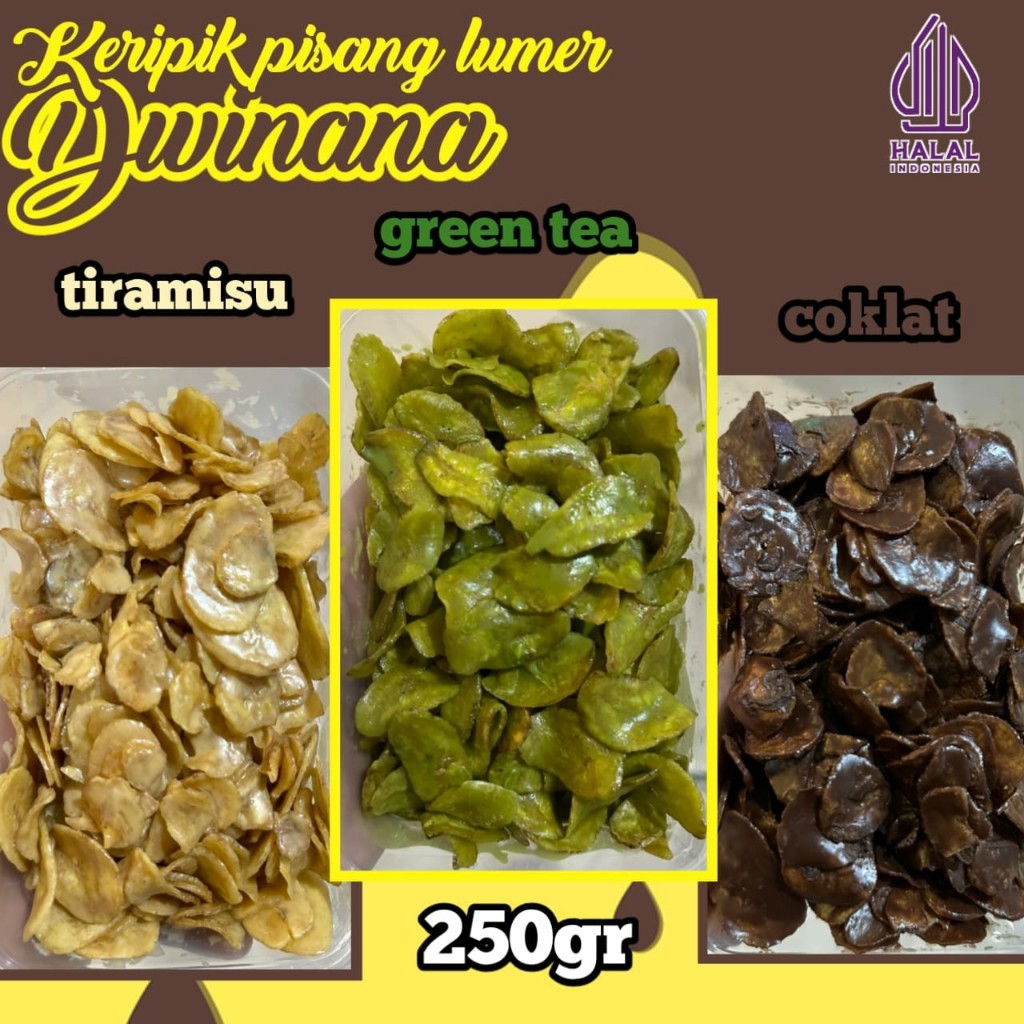 

Keripik Lumer Dwinana premium 120gr cemilan keripik manis coklat pisang