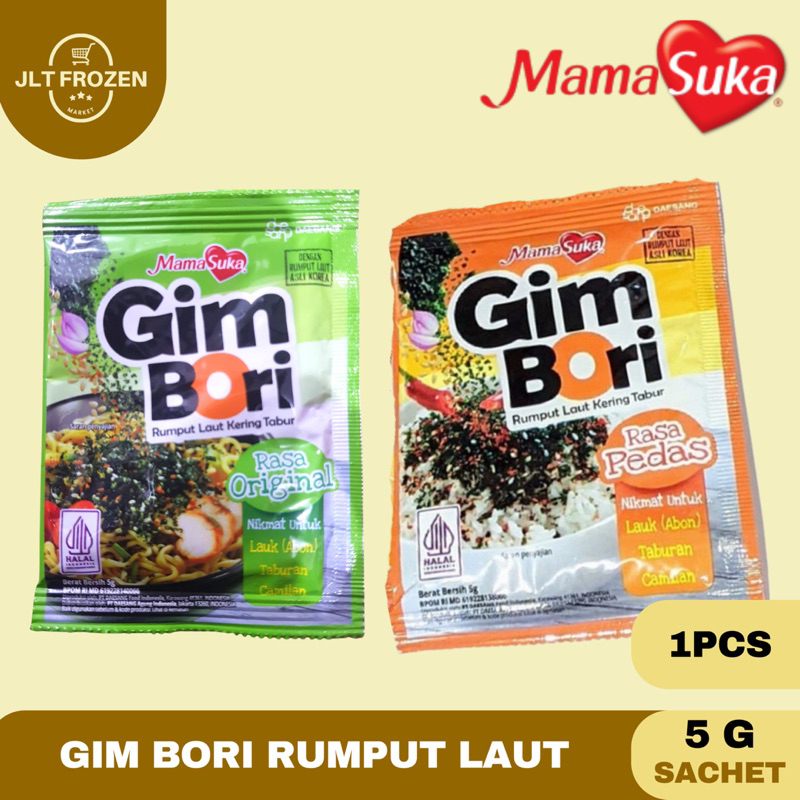 

Mamasuka Gim Bori Rumput Laut / Nori Tabur Original / Pedas - SACHET 1 PCS