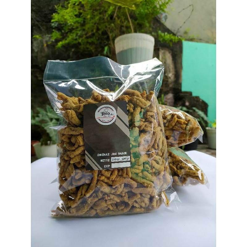 

Camilan Snack Keripik Usus Ayam Original Kemasan 500gr