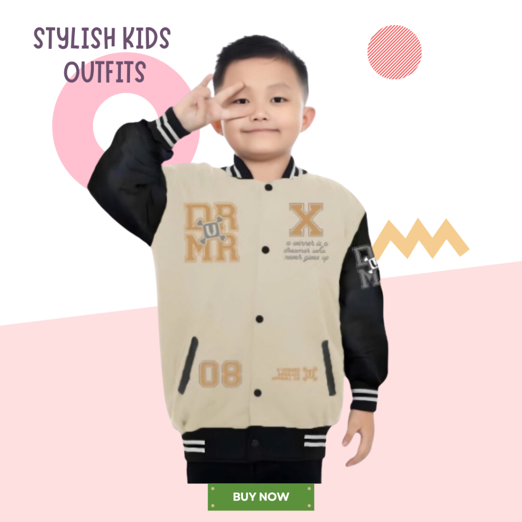JAKET ANAK VARSITY BASEBALL JAKCET ANAK LAKI LAKI PEREMPUAN KIDS UMUR 2 - 11 TAHUN