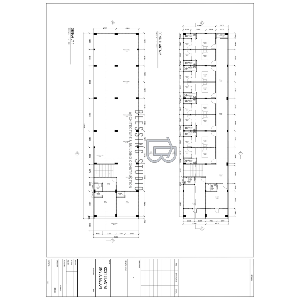 jasa desain bangunan kost, rumah,gudang,office untuk keperluan IMB / PBG