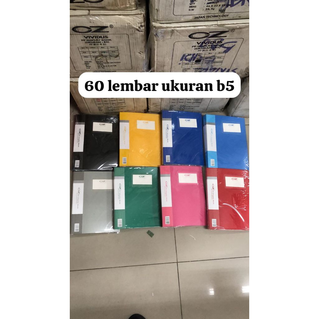 

map dokumen display book ukuran B5 ukuran 20 x 26.5 cm ada 60 lembar ( ada selipan nama di cover)