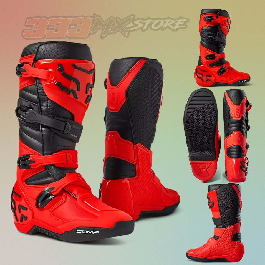 Boots FOX Comp Flo Red Sepatu Boots FOX Comp Flo Red Cross Trail Original