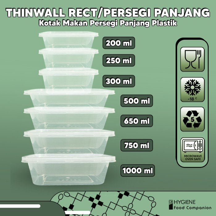 ECER/SATUAN - Thinwall 200ml Rect | Thinwall 250ml Rect  | Thinwall 300ml Rect | Thinwall 360ml Rect