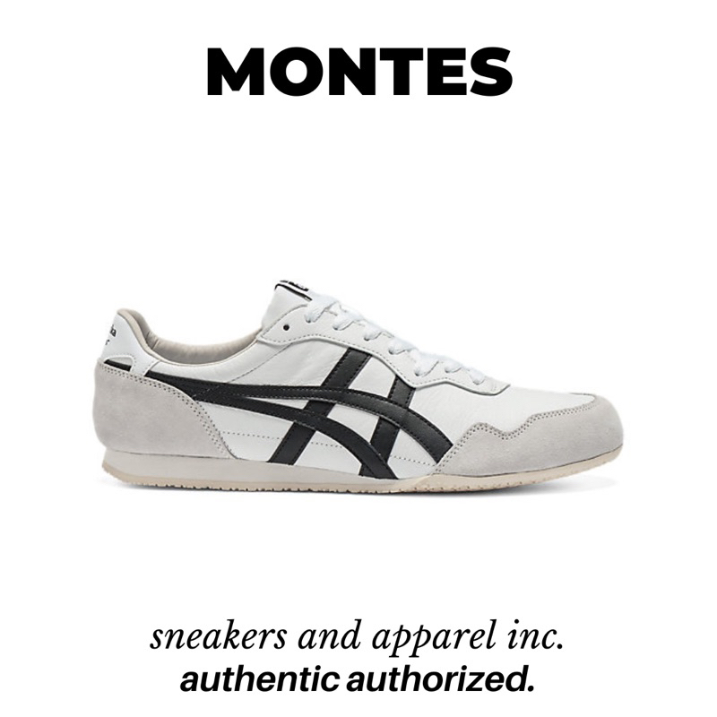 Sepatu Onitsuka Tiger Serrano White Black Leather Original Resmi