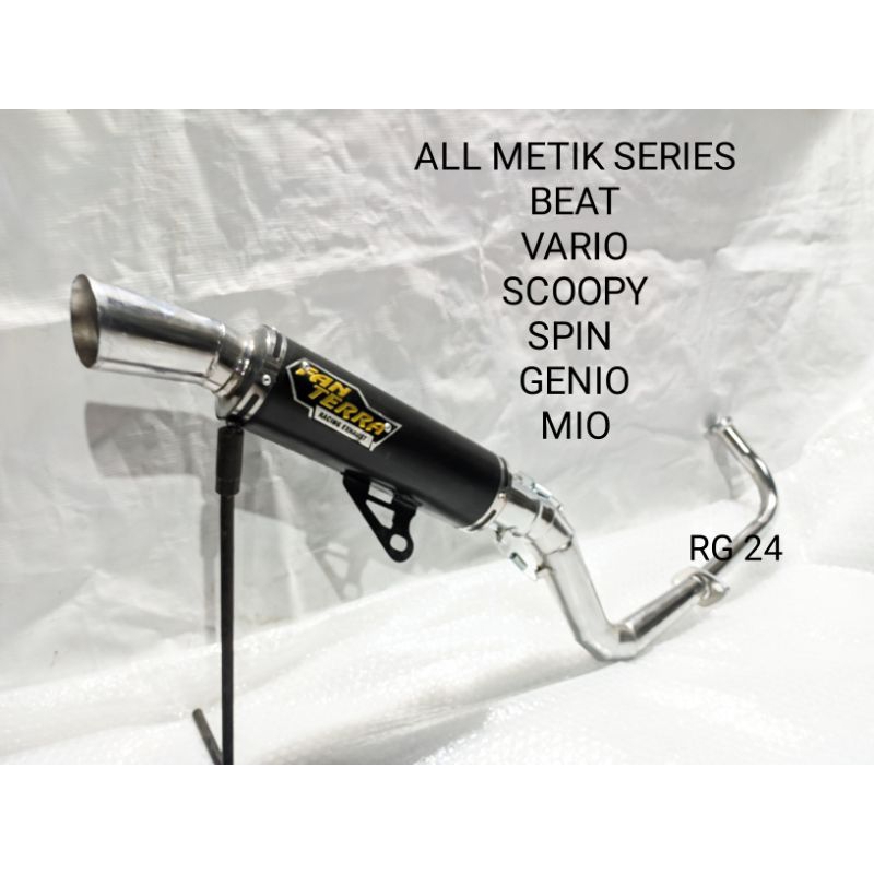 Knakpot samlong FANTERA Racing untuk motor all metik beat vario scoopy mio dll, saringan full
