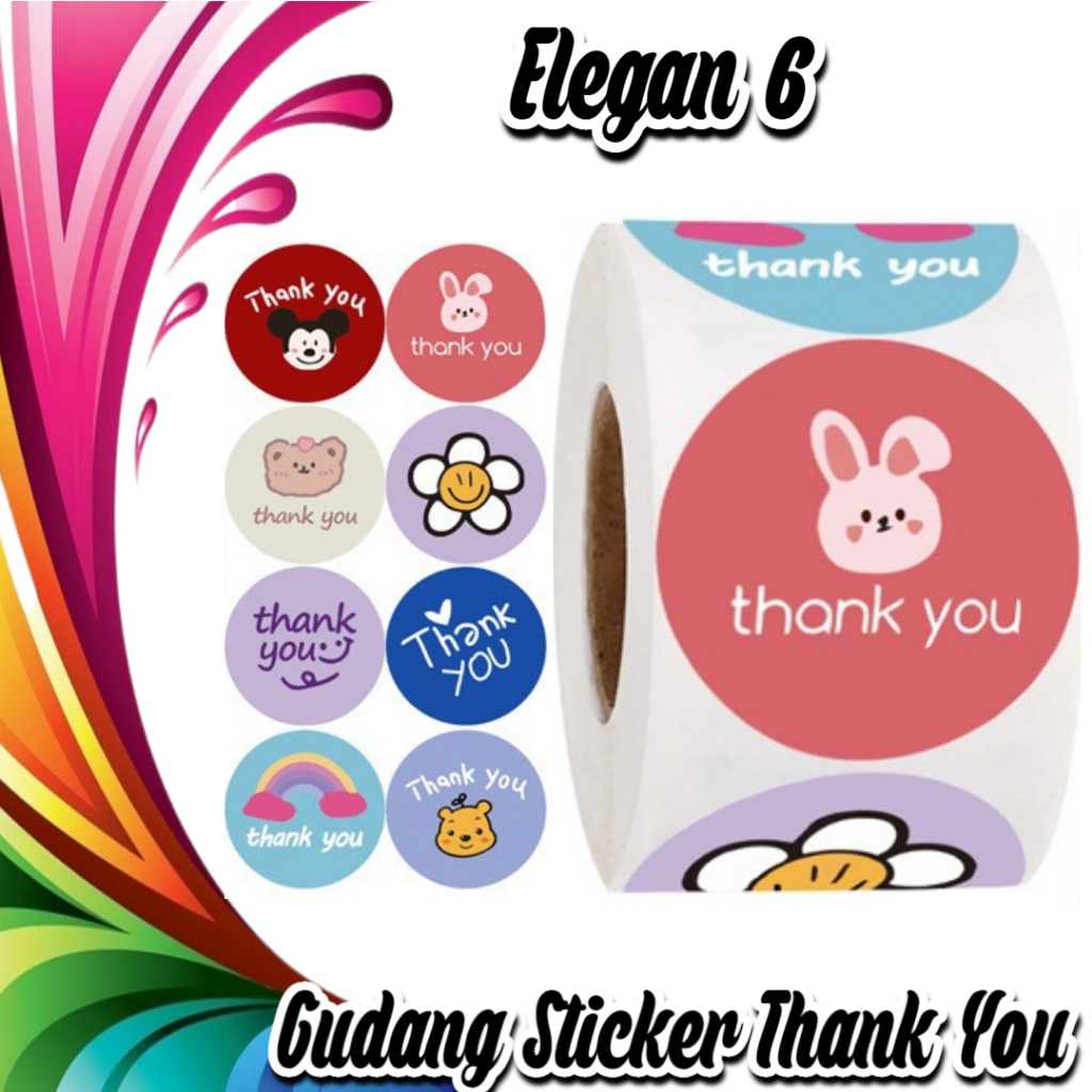 

STICKER THANK YOU STICKER TERIMA KASIH TINGGAL KUPAS & TEMPEL WARNA CERAH TAJAM (ELEGAN 6)